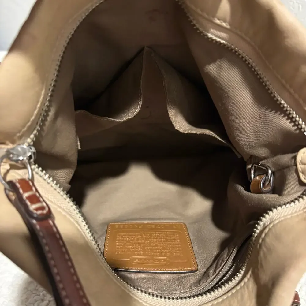 COACH N L0782-F10938 Leather Handbags Crossbody Tan w/Hazelnut Leather Strap